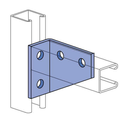 Unistrut P1290 - 4 Hole, 90° Fitting, Right Hand