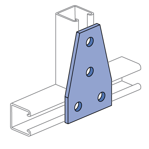 Unistrut P1358 - 4 Hole, Flat Plate Fitting