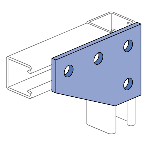 Unistrut P1380 - 4 Hole, Flat Plate Fitting