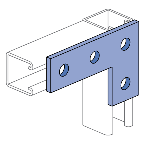 Unistrut P1380A - 4 Hole, Flat Plate Fitting