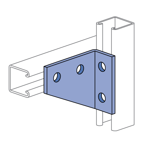 Unistrut P1382 - 4 Hole 90° Fitting, Left Hand