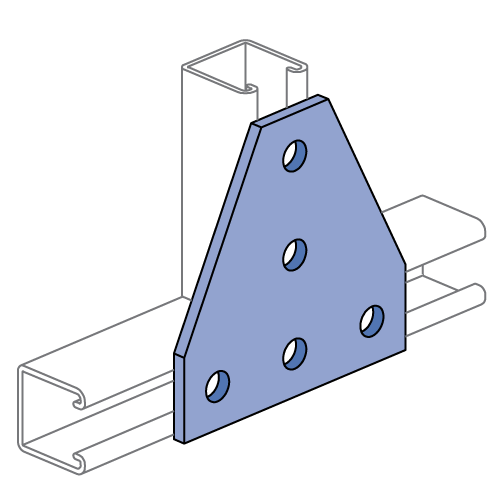 P1726 - 5 Hole, Flat Plate Fitting