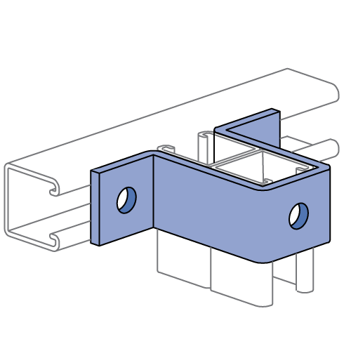 Unistrut P1737 - 3 Hole, "U" Shape Fitting