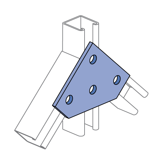 Unistrut P1962 - 4 Hole, Flat Plate Fitting