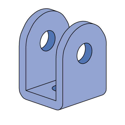 Unistrut P1973 - 3 Hole, "U" Shape Fitting