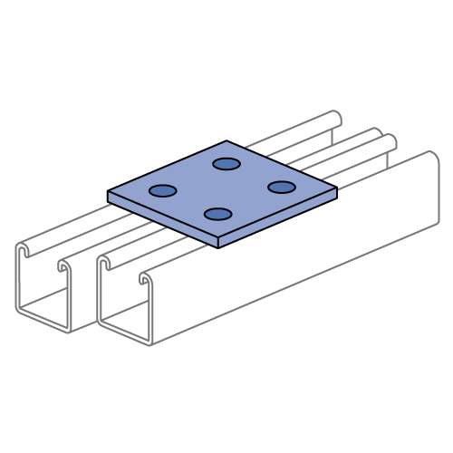 Unistrut P2079 - 4 Hole, Flat Plate Fitting
