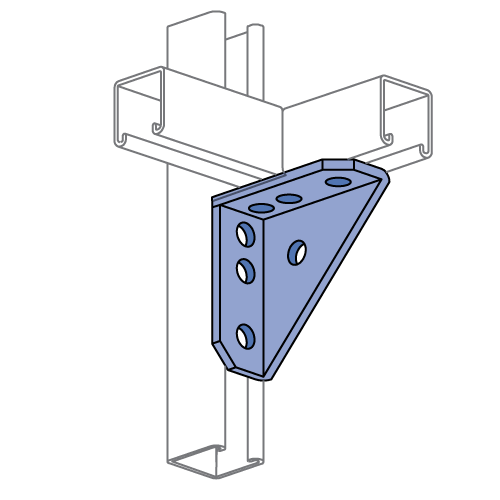 Unistrut P2484 - 7 Hole, 90° Gusseted Fitting