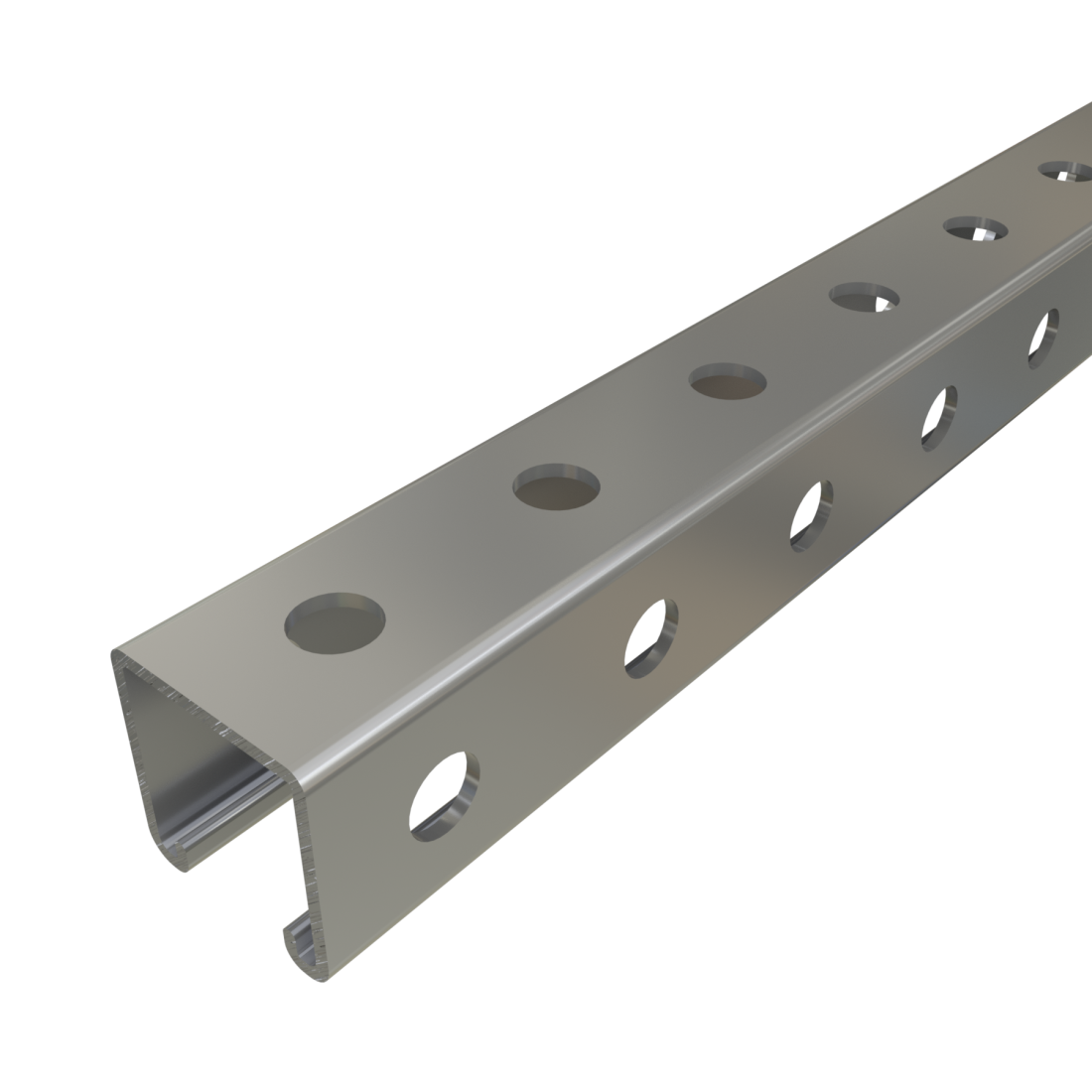 Unistrut P1000H3 - 1-5/8" x 1-5/8", 12 Gauge, Metal Framing Strut, Round Holes on all three sides