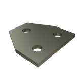 Unistrut P1356 - 3 Hole, Flat Plate Fitting