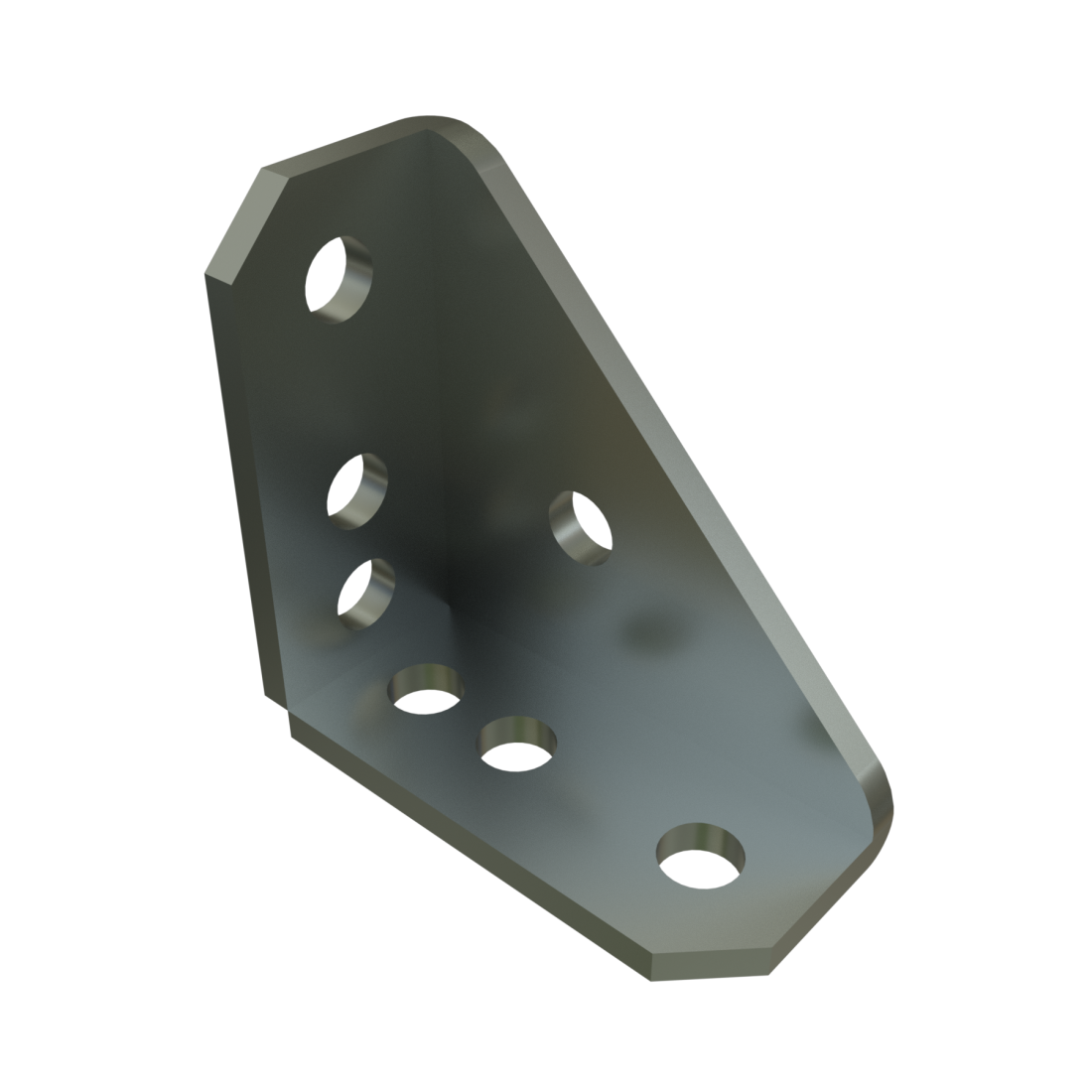 Unistrut P2484W - 7 Hole, 90° Gusseted Fitting with Welded Corner