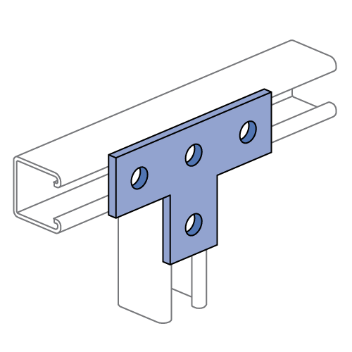 Unistrut A1031 - 4 Hole Flat Plate Fitting (1-1/4" Series)