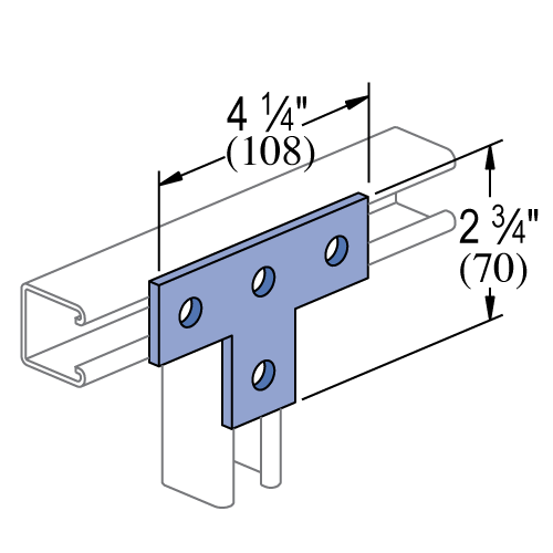 Unistrut A1031 - 4 Hole Flat Plate Fitting (1-1/4" Series)