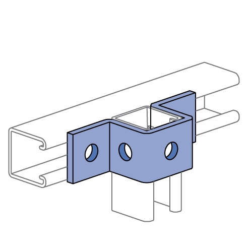 Unistrut A1047 - 5 Hole "U" Shape Fitting (1-1/4" Series)