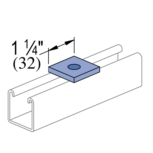 Unistrut A1063 - Flat Fitting (1-1/4" Series)