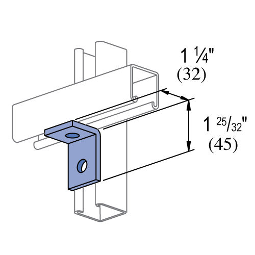 Unistrut A1068 - 2 Hole 90° Fitting (1-1/4" Series)