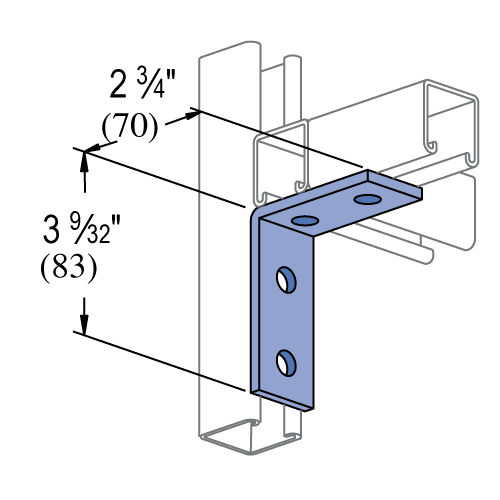 Unistrut A1325 - 4 Hole 90° Fitting (1-1/4" Series)