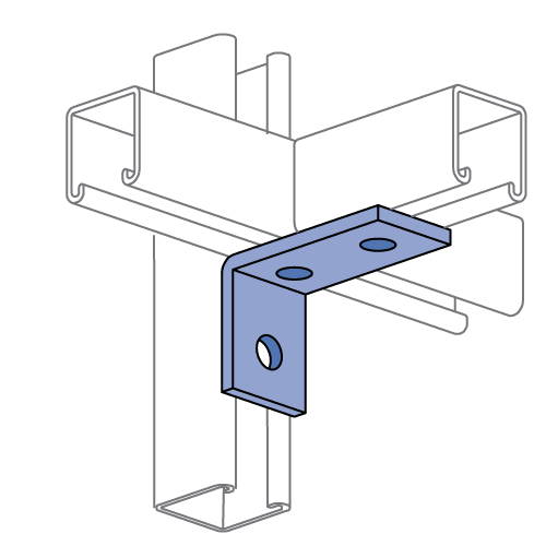 Unistrut A1458 - 3 Hole 90° Fitting (1-1/4" Series)