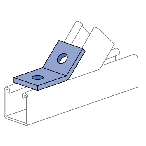 Unistrut A2126 - 45° 2 Hole Outside Angle (1-1/4" Series)