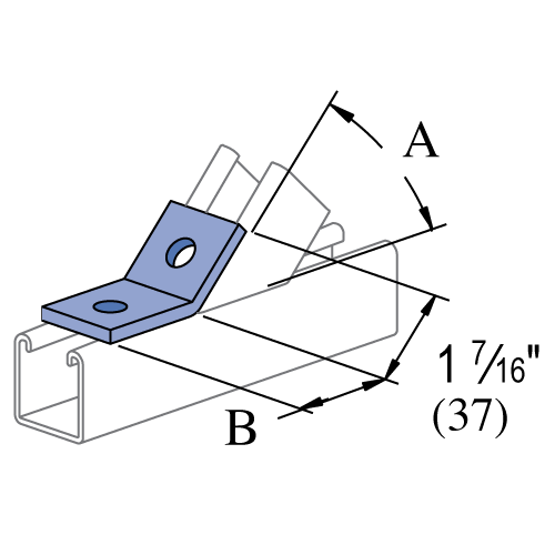Unistrut A2126 - 45° 2 Hole Outside Angle (1-1/4" Series)