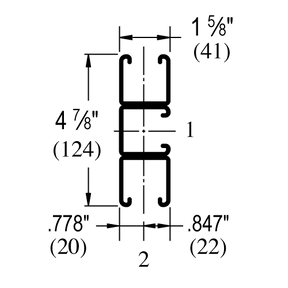 Unistrut P1001A3 - 1-5/8" x 4 7/8", 12 Gauge, Metal Framing Strut, Triple Combination