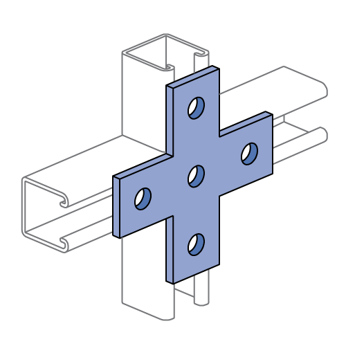 Unistrut P1028 - 5 Hole, Flat Plate Fitting