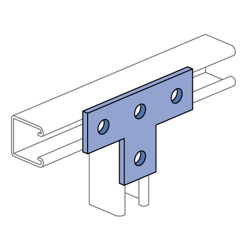 Unistrut P1031 - 4 Hole, Flat Plate Fitting