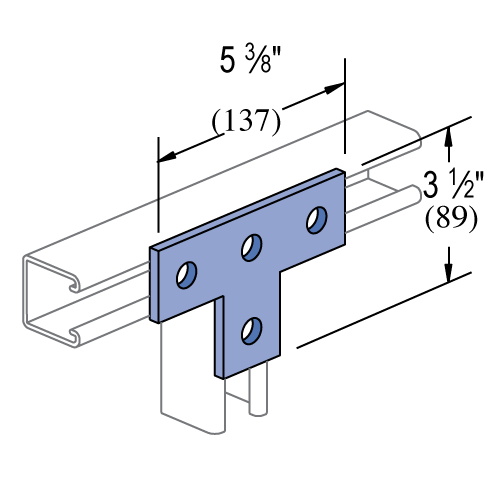 Unistrut P1031 - 4 Hole, Flat Plate Fitting