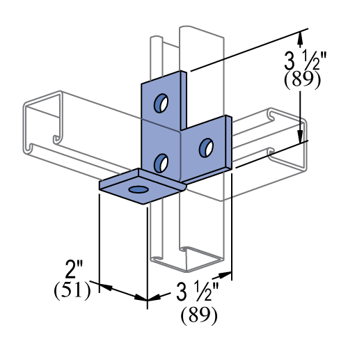 Unistrut P1035 - 4 Hole, 90° Fitting