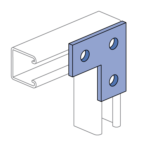 Unistrut P1036 - 3 Hole, Flat Plate Fitting