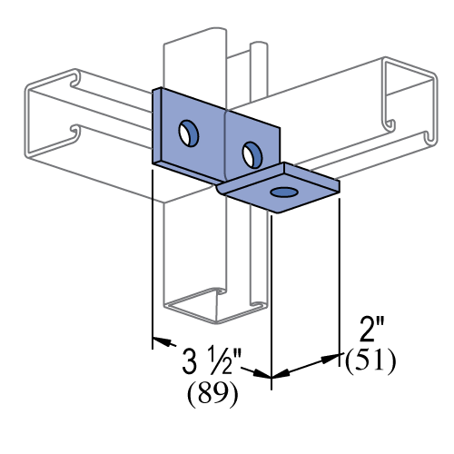 Unistrut P1037 - 3 Hole, 90° Fitting