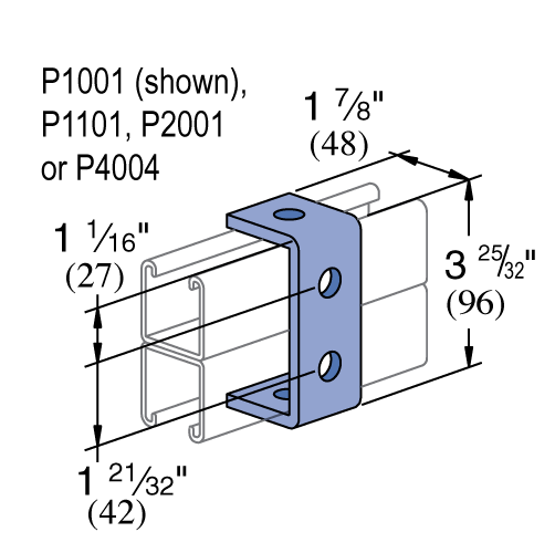 Unistrut P1044 - 4 Hole, "U" Shape Fitting