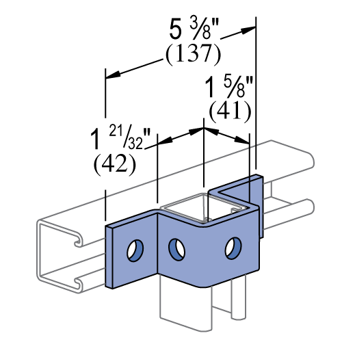 Unistrut P1047 - 5 Hole, "U" Shape Fitting