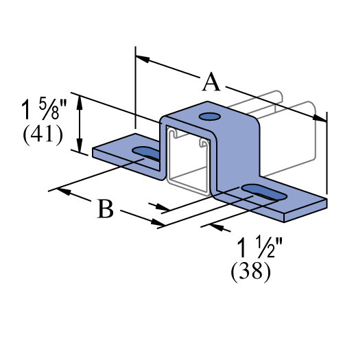Unistrut P1049 - 3 HOLE "U" SHAPE FITTING (1-5/8" SERIES) - 8-1/2" WIDTH