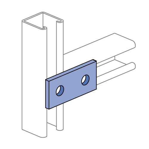 Unistrut P1065 - 2 Hole, Flat Plate Fitting