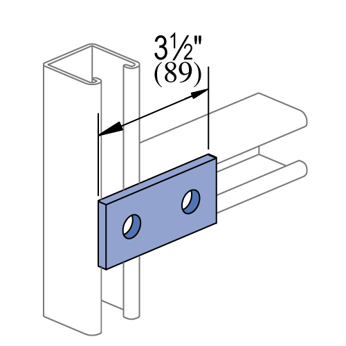 Unistrut P1065 - 2 Hole, Flat Plate Fitting