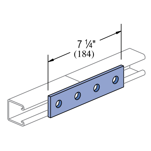 Unistrut P1067 - 4 Hole, Flat Plate Fitting