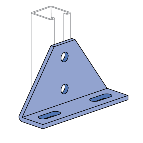 Unistrut P1130 - 2 hole & 2 slot, 90° Fitting (1-5/8" Series)