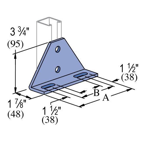 Unistrut P1130 - 2 hole & 2 slot, 90° Fitting (1-5/8" Series)