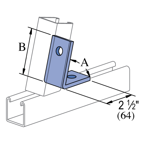 Unistrut P2109 - 52 1/2 DEG - Inside Angle Fitting (1-5/8" Series)