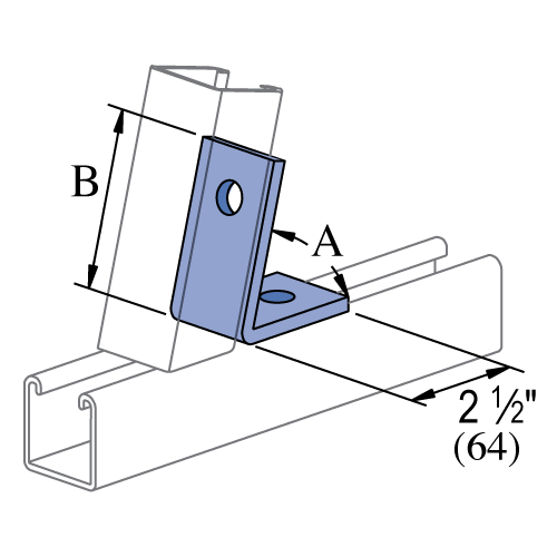 Unistrut P1186 - 45 DEG. - INSIDE ANGLE FITTING (1-5/8" SERIES)