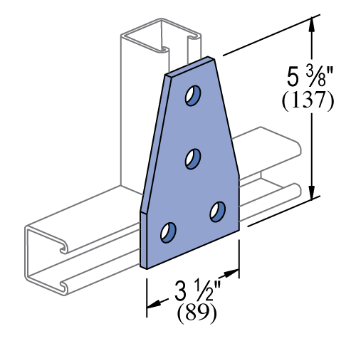 Unistrut P1358 - 4 Hole, Flat Plate Fitting
