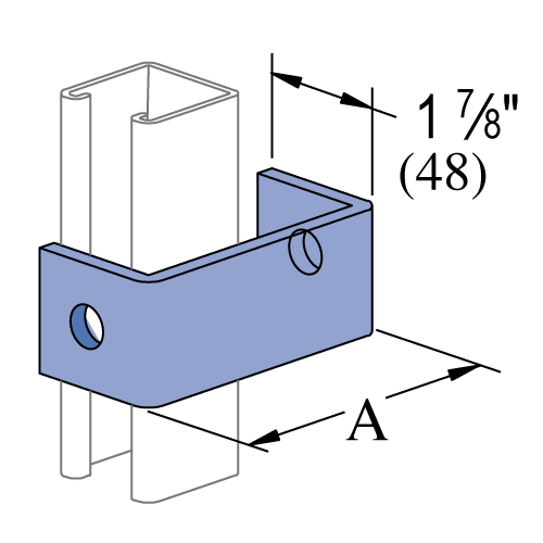 Unistrut P1363B - 2 HOLE, "U" SHAPE FITTING (1-5/8" SERIES) - 5" WIDTH