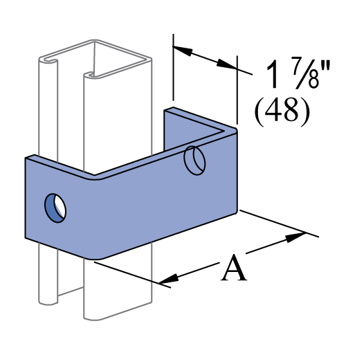 Unistrut P1363C - 2 HOLE, "U" SHAPE FITTING (1-5/8" SERIES) - 6" WIDTH