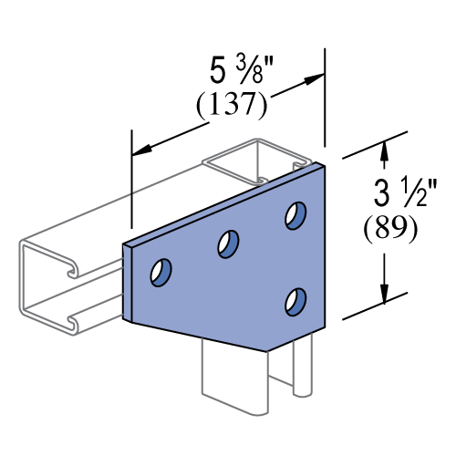 Unistrut P1380 - 4 Hole, Flat Plate Fitting