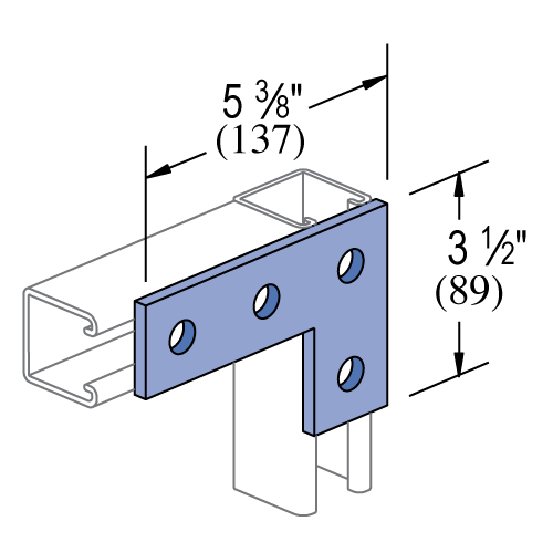 Unistrut P1380A - 4 Hole, Flat Plate Fitting