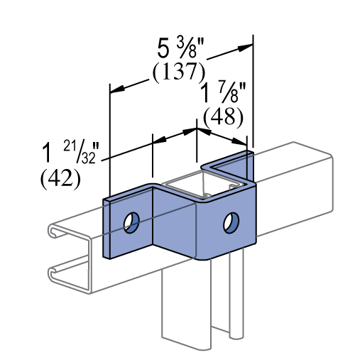 Unistrut P1383 - 3 Hole, "U" Shape Fitting