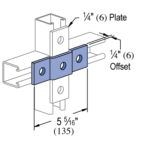 Unistrut P1455 - 3 Hole, "U" Shape Fitting