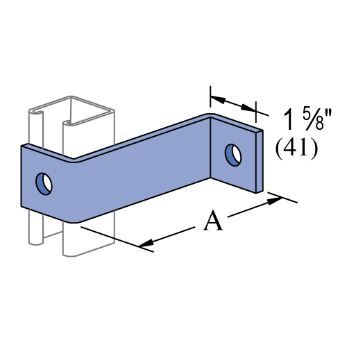 Unistrut P1479A - 2 Hole, "Z" Shape Fitting (1-5/8" Series) - 4" Length