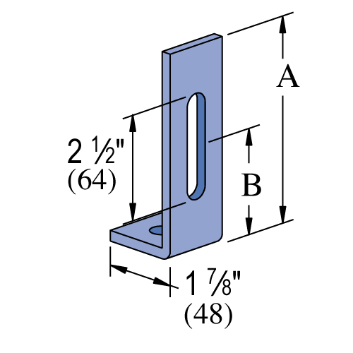 Unistrut P1498 - 1 Hole & 1 Slot, 90° Fitting (1-5/8" Series)