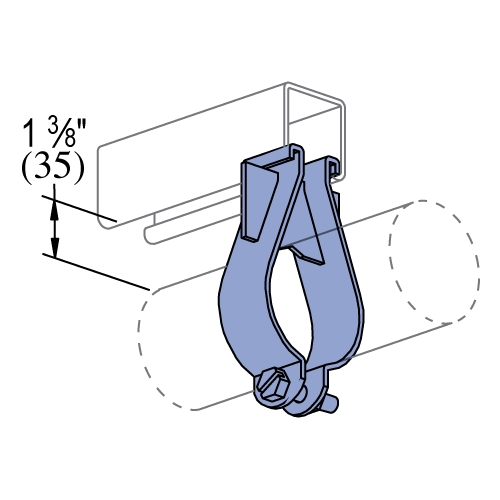 Unistrut P1563 - PARALLEL PIPE CLAMP (1-5/8" SERIES) - 3/8" PIPE SIZE